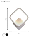 GobekUsa Modern LED Bedside Wall Light - Aluminum Minimalistic Sconce Lighting in Black/White, 8"/10"/12.5" Dia