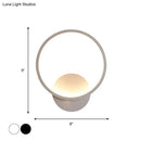 GobekUsa Modern LED Bedside Wall Light - Aluminum Minimalistic Sconce Lighting in Black/White, 8"/10"/12.5" Dia