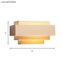 GobekUsa Modern Rectangle Wall Lamp with Tiered Metal Design - White 1 Head Wall Sconce Light for Bedroom
