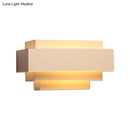 GobekUsa Modern Rectangle Wall Lamp with Tiered Metal Design - White 1 Head Wall Sconce Light for Bedroom