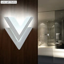 GobekUsa Contemporary Double-V Sconce LED Wall Mount Light Fixture in Warm/White - Metallic Stairway Lighting