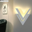 GobekUsa Modern V-Shaped LED Wall Sconce in White