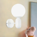 GobekUsa Modern White Wall Lamp with Globe Shade, Capsule Body - Metal & Glass Wall Light for Meeting Room