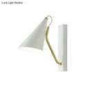 GobekUsa Modern Metallic Wall Lamp with Conic Design for Bedside - White/Black Finish 1 Head