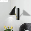 GobekUsa Modern Metallic Wall Lamp with Conic Design for Bedside - White/Black Finish 1 Head