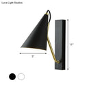 GobekUsa Modern Metallic Wall Lamp with Conic Design for Bedside - White/Black Finish 1 Head
