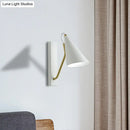 GobekUsa Modern Metallic Wall Lamp with Conic Design for Bedside - White/Black Finish 1 Head