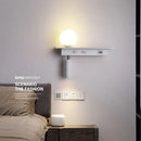GobekUsa LED Bedside Wall Lamp with USB Charging, Modern Design for Home Decor