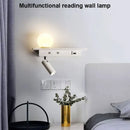 GobekUsa LED Bedside Wall Lamp with USB Charging, Modern Design for Home Decor