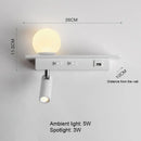 GobekUsa LED Bedside Wall Lamp with USB Charging, Modern Design for Home Decor