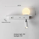 GobekUsa LED Bedside Wall Lamp with USB Charging, Modern Design for Home Decor