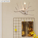 GobekUsa Modern White Wall Sconce with Antler Resin Shade for Living Room Lighting