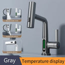 GobekUsa Digital Display Basin Faucet with Stream Sprayer, Hot Cold Water Mixer
