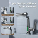 GobekUsa Digital Display Basin Faucet with Stream Sprayer, Hot Cold Water Mixer