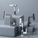 GobekUsa Digital Display Basin Faucet with Stream Sprayer, Hot Cold Water Mixer