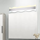 GobekUsa Modern Acrylic Wave Vanity Lighting - LED 16"/20" Wide White Sconce Light Fixture - White/Warm Light