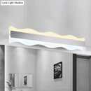 GobekUsa Modern Acrylic Wave Vanity Lighting - LED 16"/20" Wide White Sconce Light Fixture - White/Warm Light