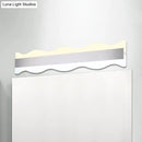 GobekUsa Modern Acrylic Wave Vanity Lighting - LED 16"/20" Wide White Sconce Light Fixture - White/Warm Light