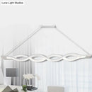 GobekUsa Contemporary White Metal LED Pendant Light for Dining Room Island - Wave Design