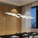 GobekUsa Contemporary White Metal LED Pendant Light for Dining Room Island - Wave Design