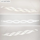 GobekUsa Contemporary White Metal LED Pendant Light for Dining Room Island - Wave Design