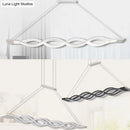 GobekUsa Contemporary White Metal LED Pendant Light for Dining Room Island - Wave Design
