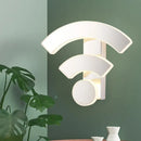 GobekUsa Modern Wifi Logo Sconce Light: Acrylic LED Wall Lamp in Warm/White Light for Bedroom