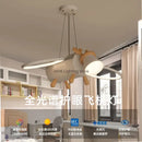 GobekUsa Little Deer LED Chandelier for Kids' Room - Modern Cartoon Wooden Pendant Light