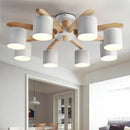 GobekUsa Iron & Wood Chandelier: Kids Room & Kitchen Island Lighting Fixtures