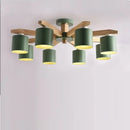 GobekUsa Iron & Wood Chandelier: Kids Room & Kitchen Island Lighting Fixtures