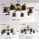 GobekUsa Iron & Wood Chandelier: Kids Room & Kitchen Island Lighting Fixtures