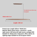 Modern White Wood Linear Pendant Light