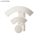 GobekUsa Modern Wifi Logo Sconce Light: Acrylic LED Wall Lamp in Warm/White Light for Bedroom