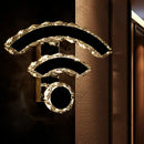 GobekUsa Modern WiFi Wall Mounted Black Crystal LED Sconce with Warm/White Lighting