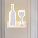GobekUsa Modern Wine Set LED Sconce Light with Acrylic Shade - Black/White/Chrome Wall Lighting in Warm/White Light
