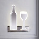 GobekUsa Modern Wine Set LED Sconce Light with Acrylic Shade - Black/White/Chrome Wall Lighting in Warm/White Light
