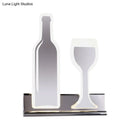 GobekUsa Modern Wine Set LED Sconce Light with Acrylic Shade - Black/White/Chrome Wall Lighting in Warm/White Light