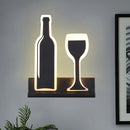 GobekUsa Modern Wine Set LED Sconce Light with Acrylic Shade - Black/White/Chrome Wall Lighting in Warm/White Light