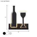 GobekUsa Modern Wine Set LED Sconce Light with Acrylic Shade - Black/White/Chrome Wall Lighting in Warm/White Light