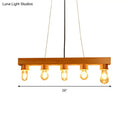 GobekUsa Modern Wood Bubble Hanging Ceiling Light with 5 Beige Heads – Ideal for Dining Room