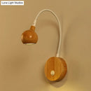 GobekUsa Modern Wood LED Wall Sconce with Adjustable Arm - White & Beige