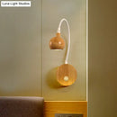 GobekUsa Modern Wood LED Wall Sconce with Adjustable Arm - White & Beige