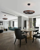 GobekUsa Double Circular LED Chandelier for Dining, Living Room, Kitchen - Modern Nordic Design