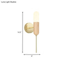 GobekUsa Modern Wooden Wall Lamp with LED Light Fixture and Handle - Capsule Design for Living Room