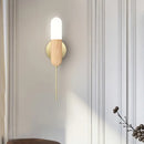 GobekUsa Modern Wooden Wall Lamp with LED Light Fixture and Handle - Capsule Design for Living Room