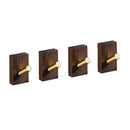 Modern wood and brushed gold wall hook row for kitchen by Decorbites