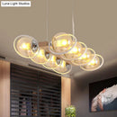 GobekUsa Modern Glass Hanging Light Fixture - Cognac Bubble Shade Island Lighting
