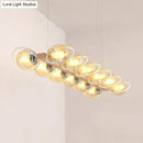 GobekUsa Modern Glass Hanging Light Fixture - Cognac Bubble Shade Island Lighting