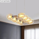 GobekUsa Modern Glass Hanging Light Fixture - Cognac Bubble Shade Island Lighting