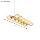 GobekUsa Modern Glass Hanging Light Fixture - Cognac Bubble Shade Island Lighting